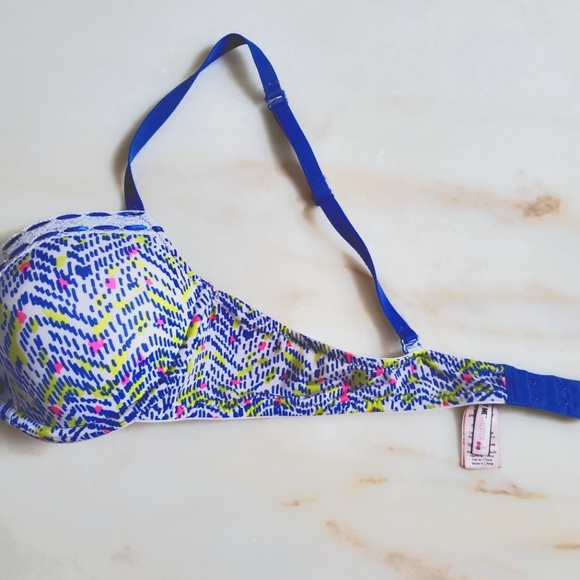 3/20$• LA SENZA 36A BLUE & WHITE PADDED BRA - Picture 2 of 5